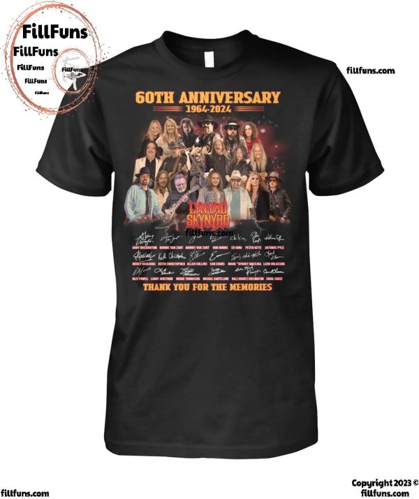 60th Anniversary 1964-2024 Lynyrd Skynyrd Thank You For The Memories T-Shirt