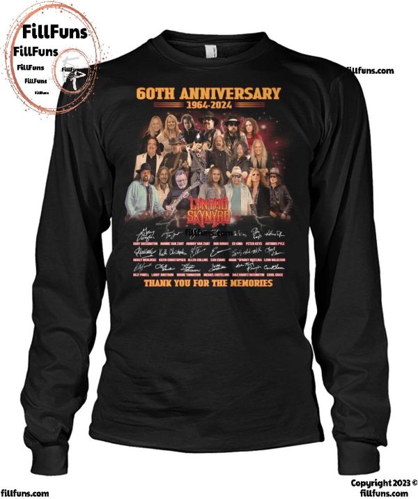 60th Anniversary 1964-2024 Lynyrd Skynyrd Thank You For The Memories T-Shirt