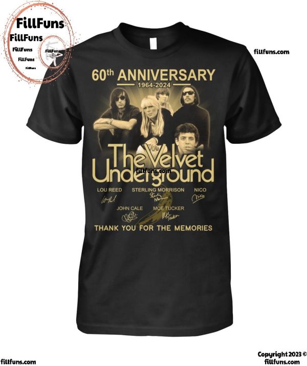 60th Anniversary 1964-2024 The Velvet Underground Thank You For The Memories T-Shirt