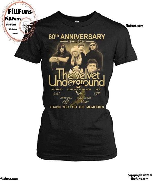 60th Anniversary 1964-2024 The Velvet Underground Thank You For The Memories T-Shirt