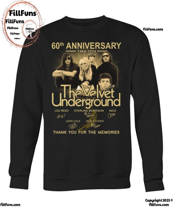 60th Anniversary 1964-2024 The Velvet Underground Thank You For The Memories T-Shirt