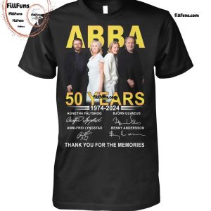 Abba 50 Years 1974-2024 Thank You For The Memories T-Shirt