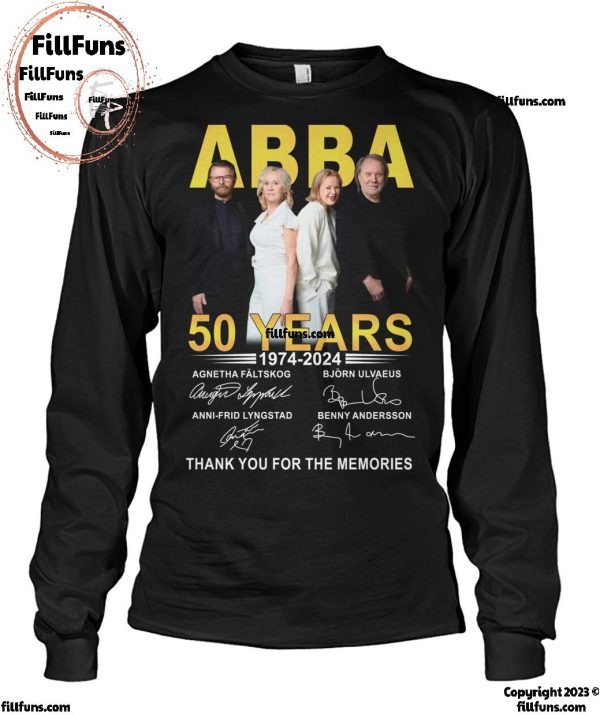 Abba 50 Years 1974-2024 Thank You For The Memories T-Shirt