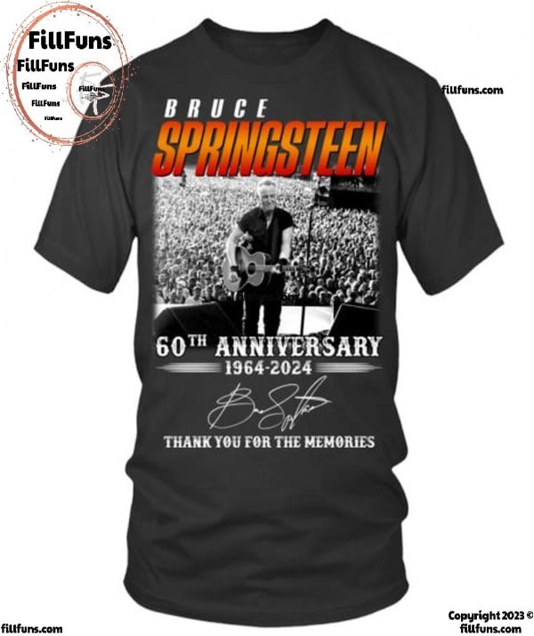 Bruce Springsteen 60th Anniversary 1964-2024 Thank You For The Memories T-Shirt