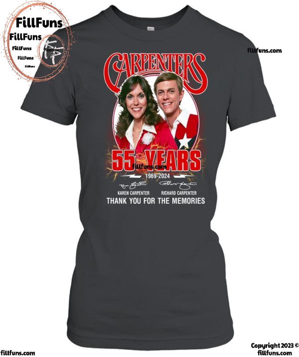 Carpenters 55 Years 1969-2024 Thank You For The Memories T-Shirt