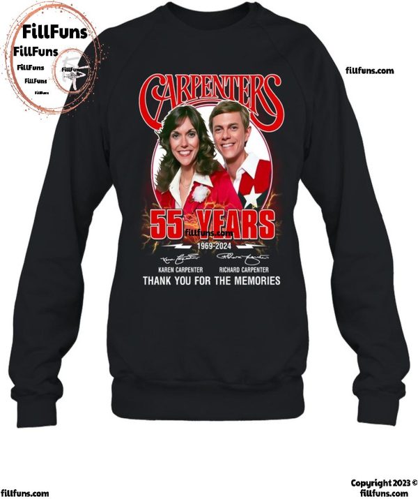 Carpenters 55 Years 1969-2024 Thank You For The Memories T-Shirt