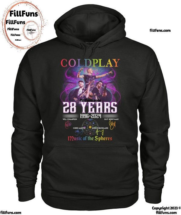 Coldplay 28 Years 1996-2024 Music Of The Spheres T-Shirt