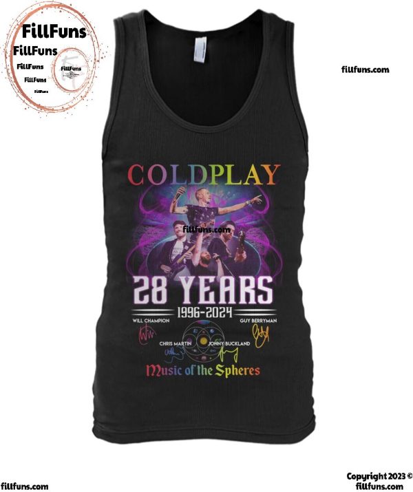 Coldplay 28 Years 1996-2024 Music Of The Spheres T-Shirt