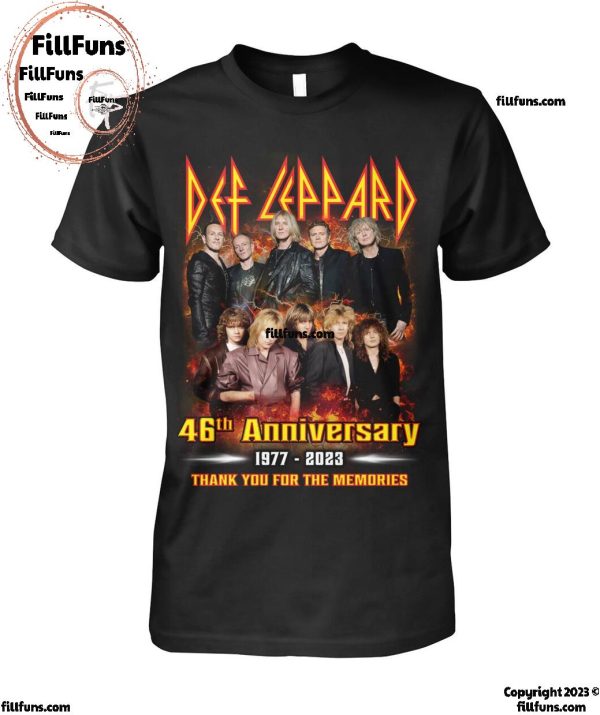 Def Leppard 46th Anniversary 1977-2023 Thank You For The Memories T-Shirt