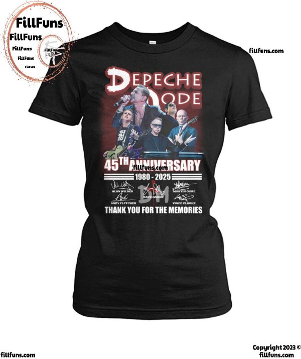Depeche Mode 45th Anniversary 1980-2025 Thank You For The Memories T-Shirt