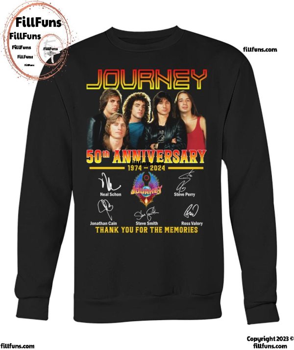 Journey 50th Anniversary 1974-2024 Thank You For The Memories T-Shirt