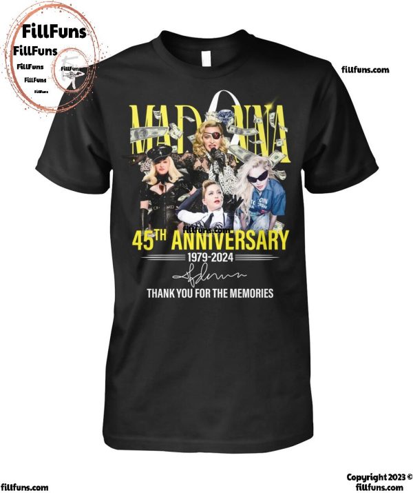 Madonna 45th Anniversary 1979-2024 Thank You For The Memories T-Shirt