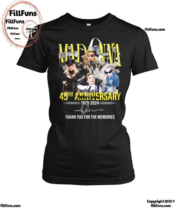 Madonna 45th Anniversary 1979-2024 Thank You For The Memories T-Shirt