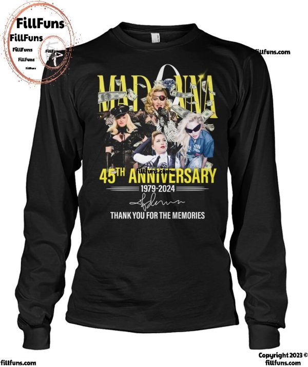 Madonna 45th Anniversary 1979-2024 Thank You For The Memories T-Shirt