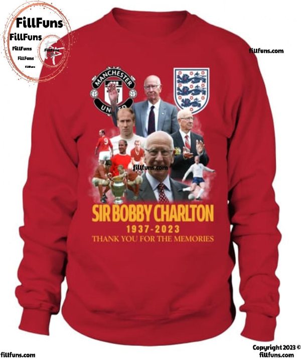 Manchester United Sir Bobby Charlton 1937-2023 Thank You For The Memories T-Shirt
