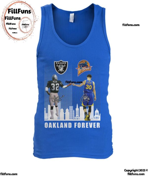 Marcus Allen And Stephen Curry Oakland Forever Signatures T-Shirt