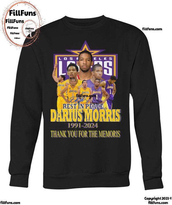 NBA Los Angeles Lakers Rest In Peace Darius Morris 1991-2024 Thank You For The Memories T-Shirt