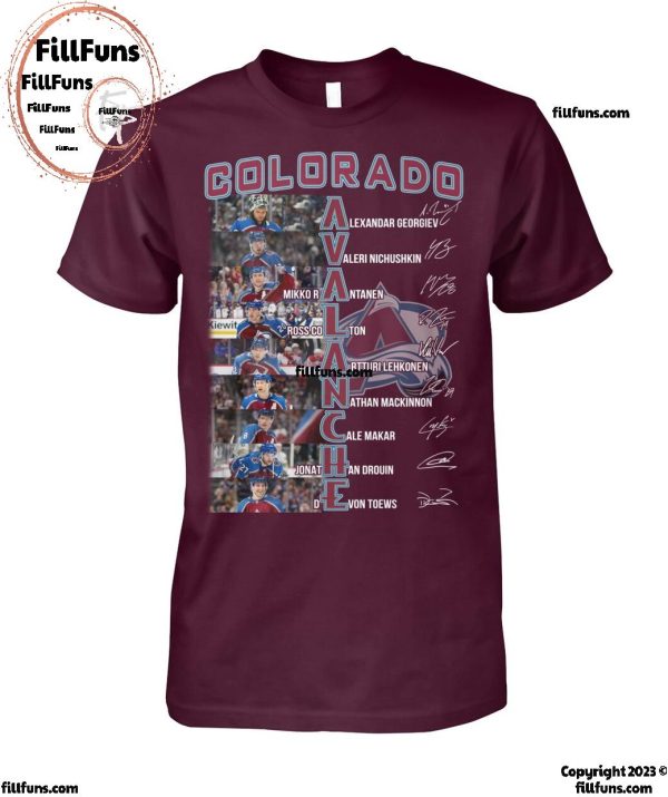 NHL Colorado Avalanche Ice Hockey Team Signatures T-Shirt