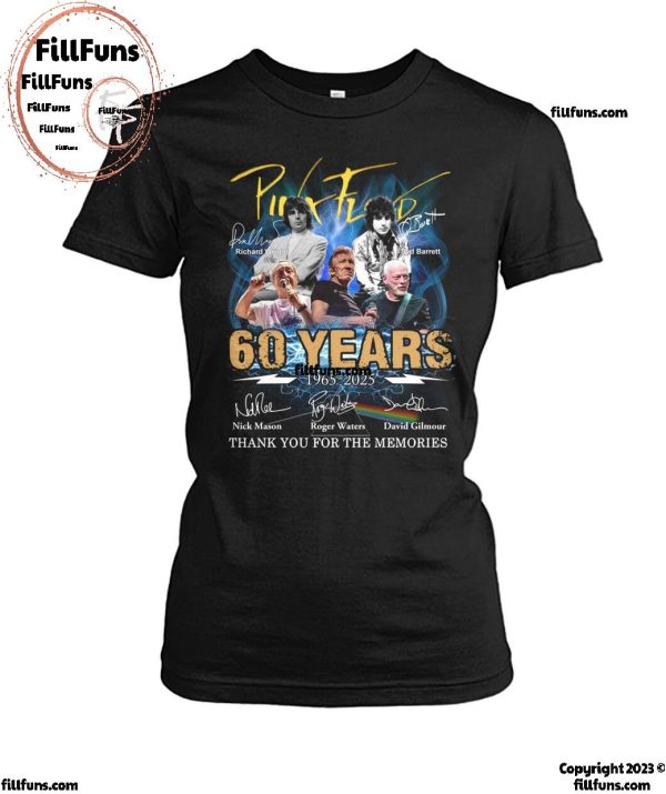 Pink Floyd 60 Years 1965-2025 Thank You For The Memories T-Shirt