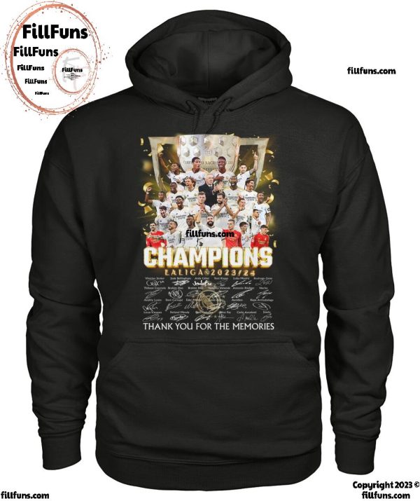 Real Madrid CF Champions Laliga 2023-2024 Thank You For The Memories T-Shirt