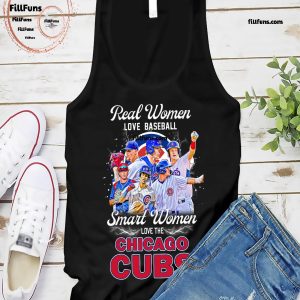 Real Women Love Basketball Smart Women Love The Chicago Cubs MLB T-Shirt