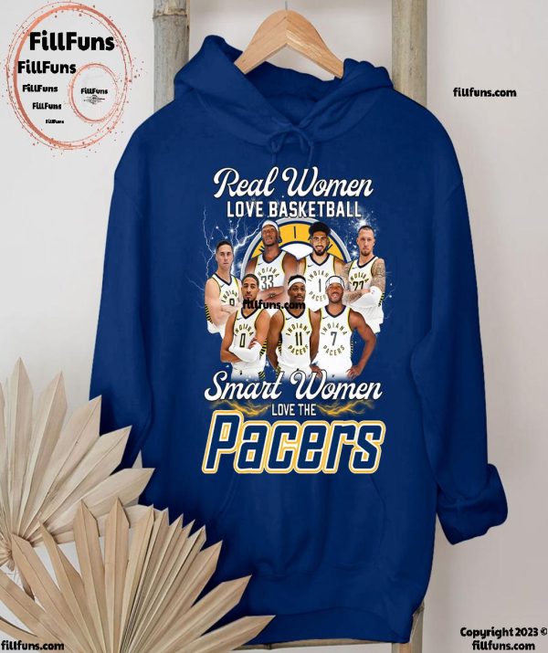Real Women Love Basketball Smart Women Love The Indiana Pacers T-Shirt