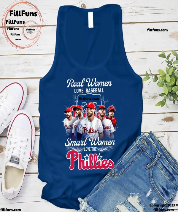 Real Women Love Basketball Smart Women Love The Philadelphia Phillies MLB T-Shirt