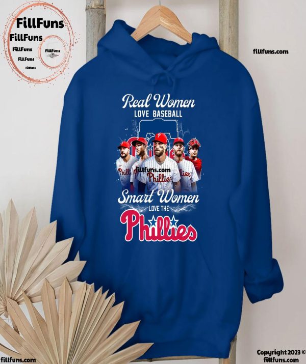 Real Women Love Basketball Smart Women Love The Philadelphia Phillies MLB T-Shirt