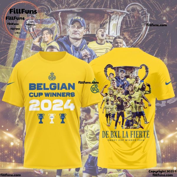 Royale Union Saint-Gilloise Jupiler Pro League Cup Winner 2024 3D T-Shirt – Yellow