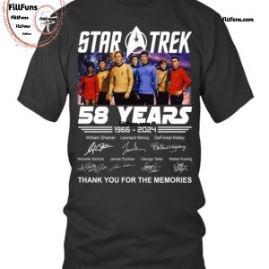 Star Trek 58 Years 1966-2024 Thank You For The Memories T-Shirt