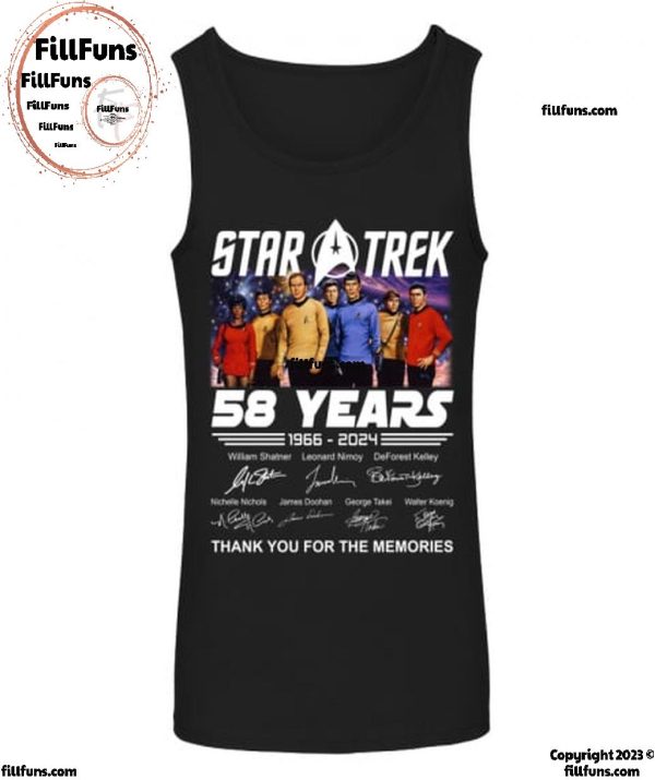Star Trek 58 Years 1966-2024 Thank You For The Memories T-Shirt