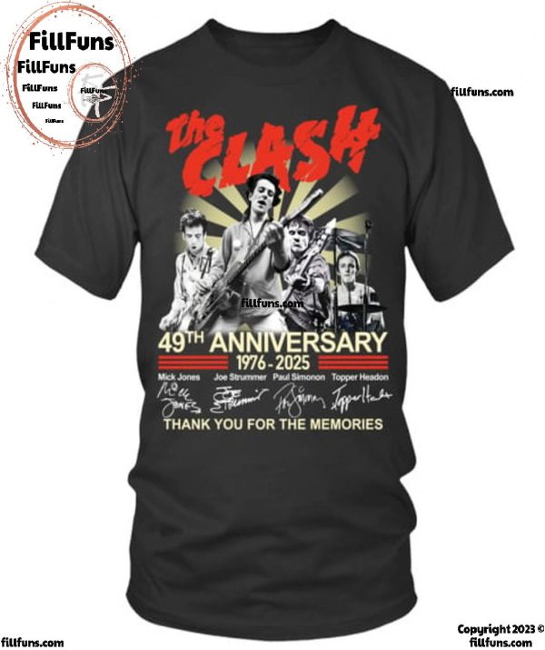 The Clash 49th Anniversary 1976-2025 Thank You For The Memories T-Shirt