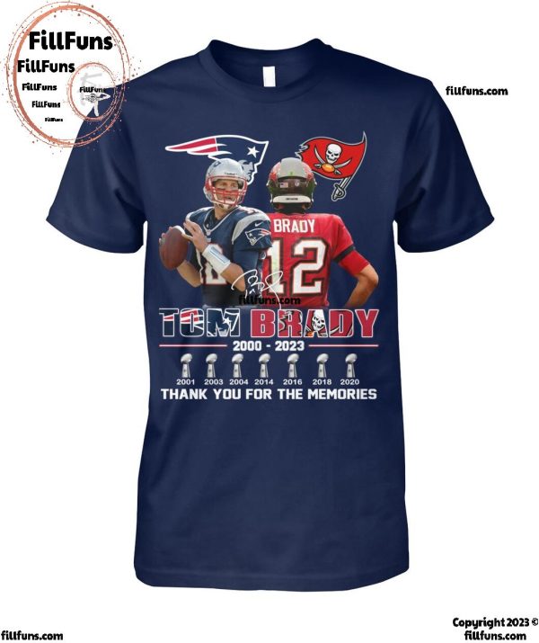 Tom Brady 2000-2023 Thank You For The Memories T-Shirt