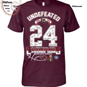 Undefeated 2024 38-0 NCAA Women’s Basketball National Champions South Carolina Gamecocks T-Shirt