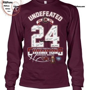 Undefeated 2024 38-0 NCAA Women’s Basketball National Champions South Carolina Gamecocks T-Shirt