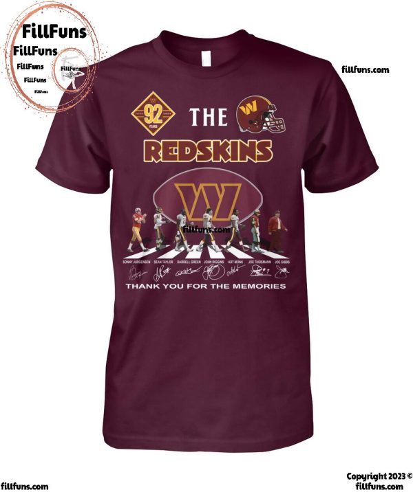 92 Years The Washington Commanders Redskins Thank You For The Memories T-Shirt