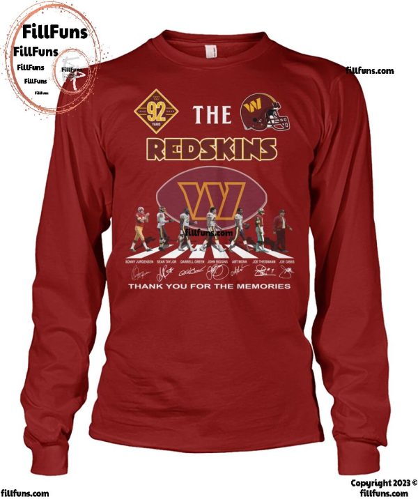 92 Years The Washington Commanders Redskins Thank You For The Memories T-Shirt