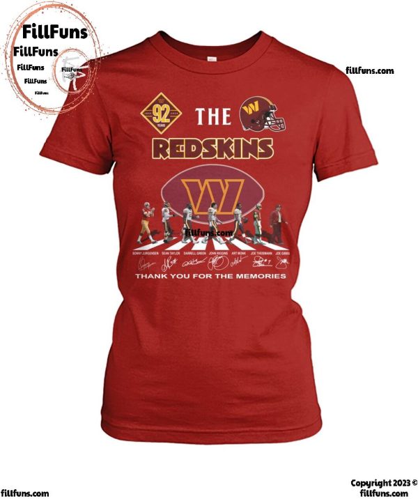 92 Years The Washington Commanders Redskins Thank You For The Memories T-Shirt