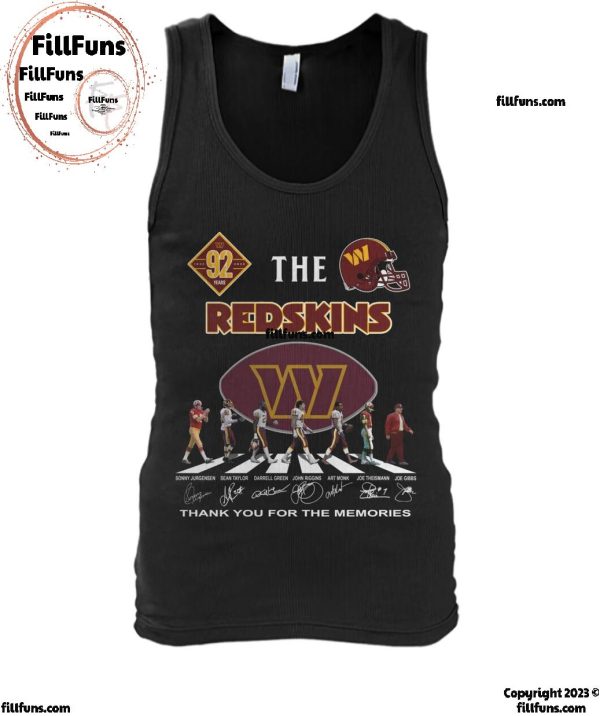 92 Years The Washington Commanders Redskins Thank You For The Memories T-Shirt