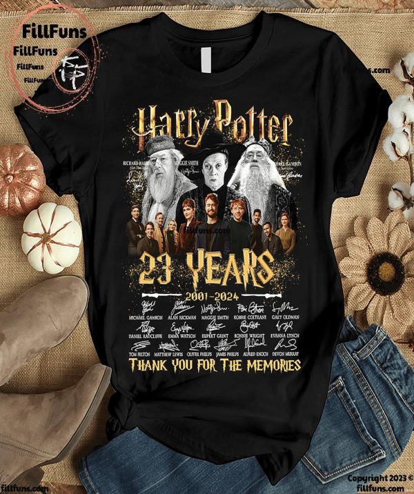 Harry Potter 23 Years 2001-2024 Thank You For The Memories T-Shirt