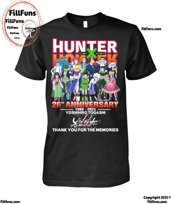 Hunter x Hunter 26th Anniversary 1998-2024 Yoshihiro Togashi Thank You For The Memories T-Shirt