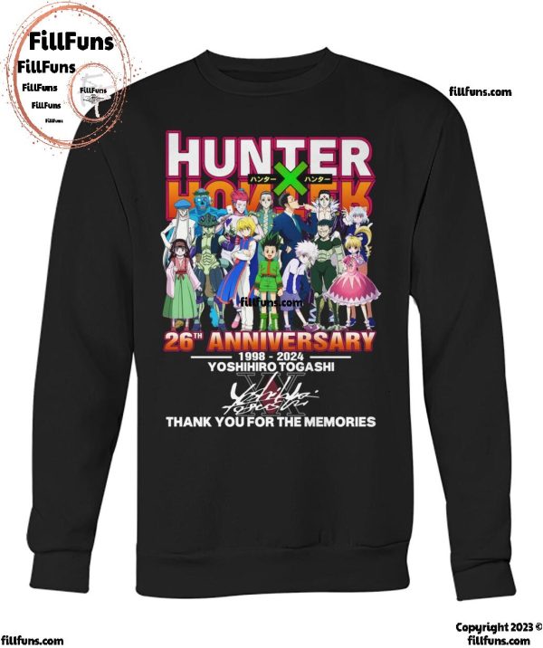 Hunter x Hunter 26th Anniversary 1998-2024 Yoshihiro Togashi Thank You For The Memories T-Shirt