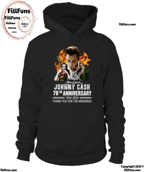 Johnny Cash 70th Anniversary 1954-2024 Thank You For The Memories T-Shirt