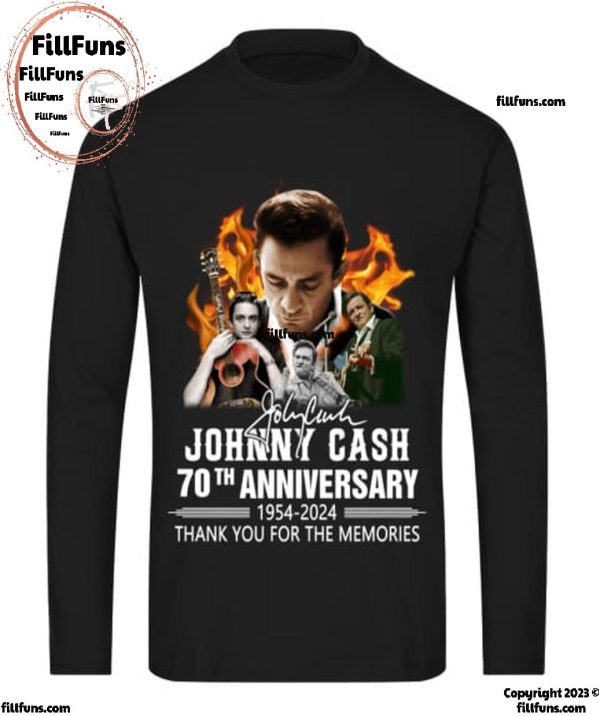 Johnny Cash 70th Anniversary 1954-2024 Thank You For The Memories T-Shirt