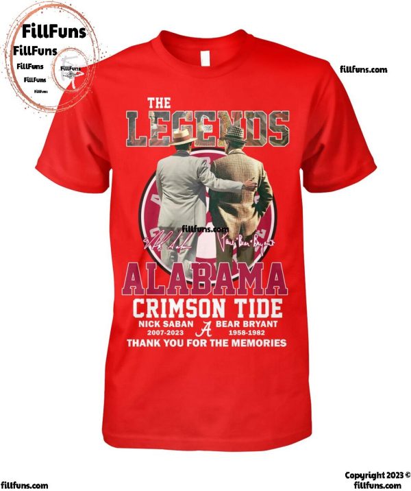 The Legend Alabama Crimson Tide Nick Saban – Bear Bryant Thank You For The Memories T-Shirt