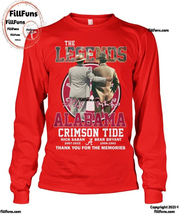 The Legend Alabama Crimson Tide Nick Saban – Bear Bryant Thank You For The Memories T-Shirt