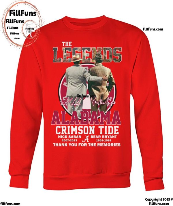 The Legend Alabama Crimson Tide Nick Saban – Bear Bryant Thank You For The Memories T-Shirt