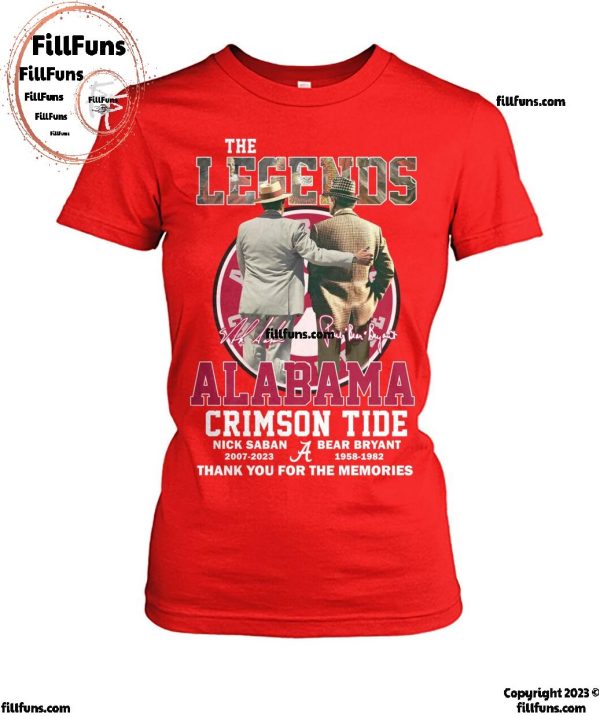 The Legend Alabama Crimson Tide Nick Saban – Bear Bryant Thank You For The Memories T-Shirt